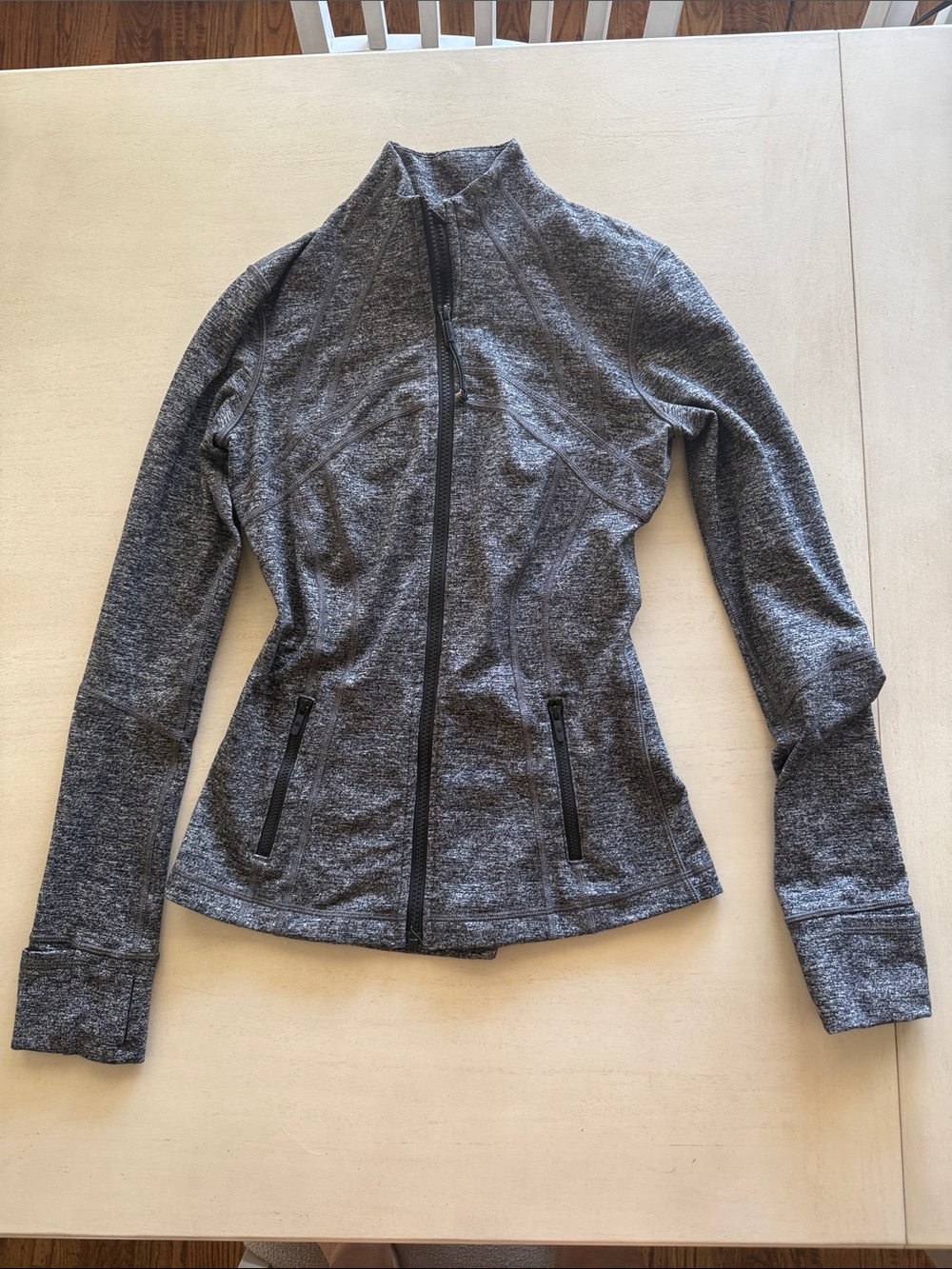 lululemon athletica Heathered Gray Full-Zip Bomber Jacket